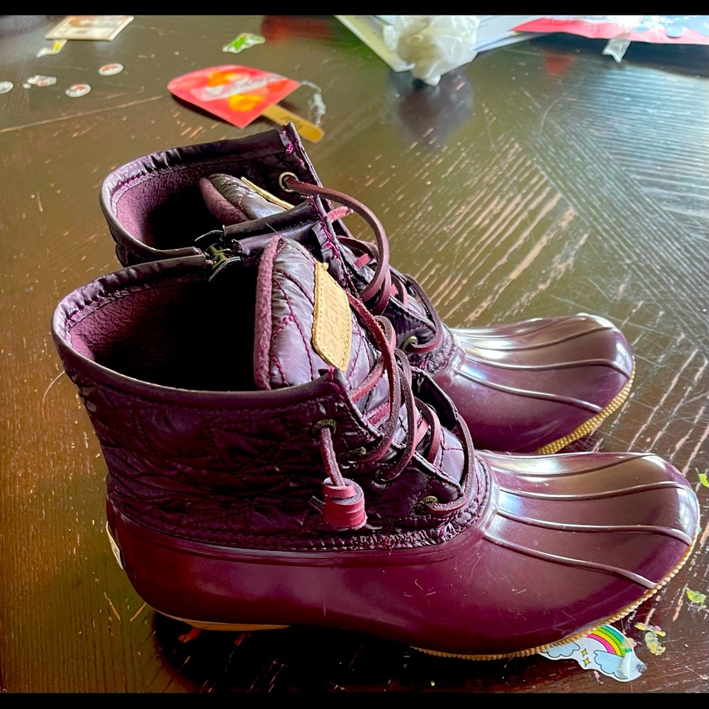 Burgundy Sperry Rain Boots